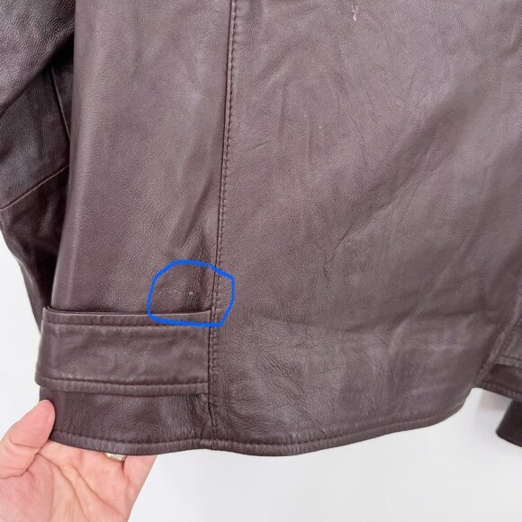 Quince Women's Port Leather Motorcycle Jacket sz M Medium Sheep Leather Belted - Picture 11 of 11